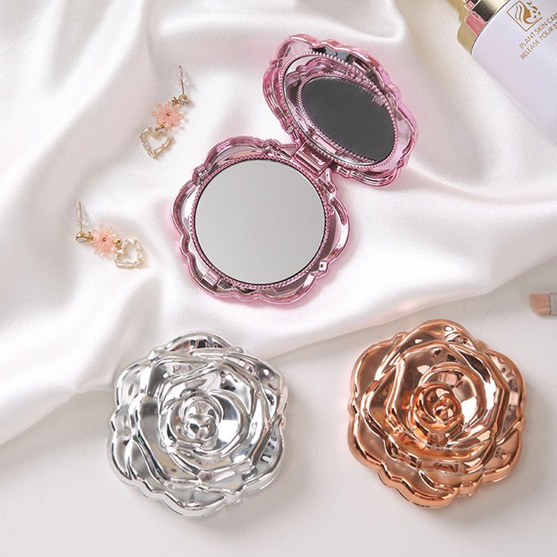 Beauty Flower Makeup - Cermin Mini Portabel Bunga Mawar Retro