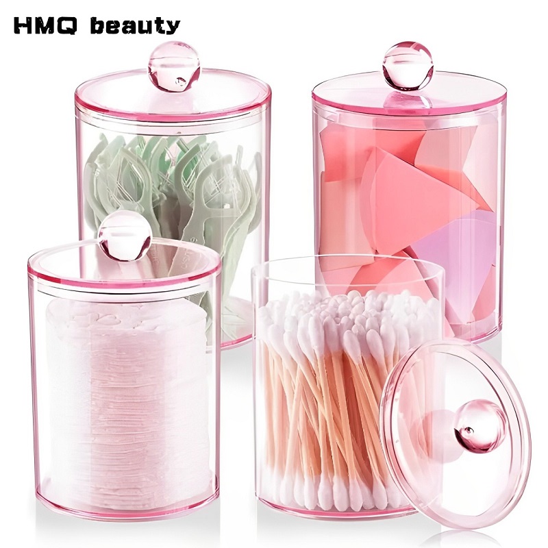 Beauty Makeup Organizer - Kotak penyimpanan kapas transparan, peralatan rias