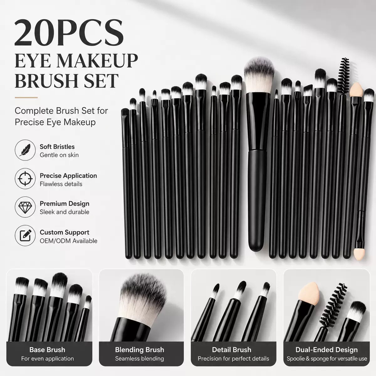 Makeup Beauty Ro - 20Pcs Set Kuas Makeup Profesional Bulu