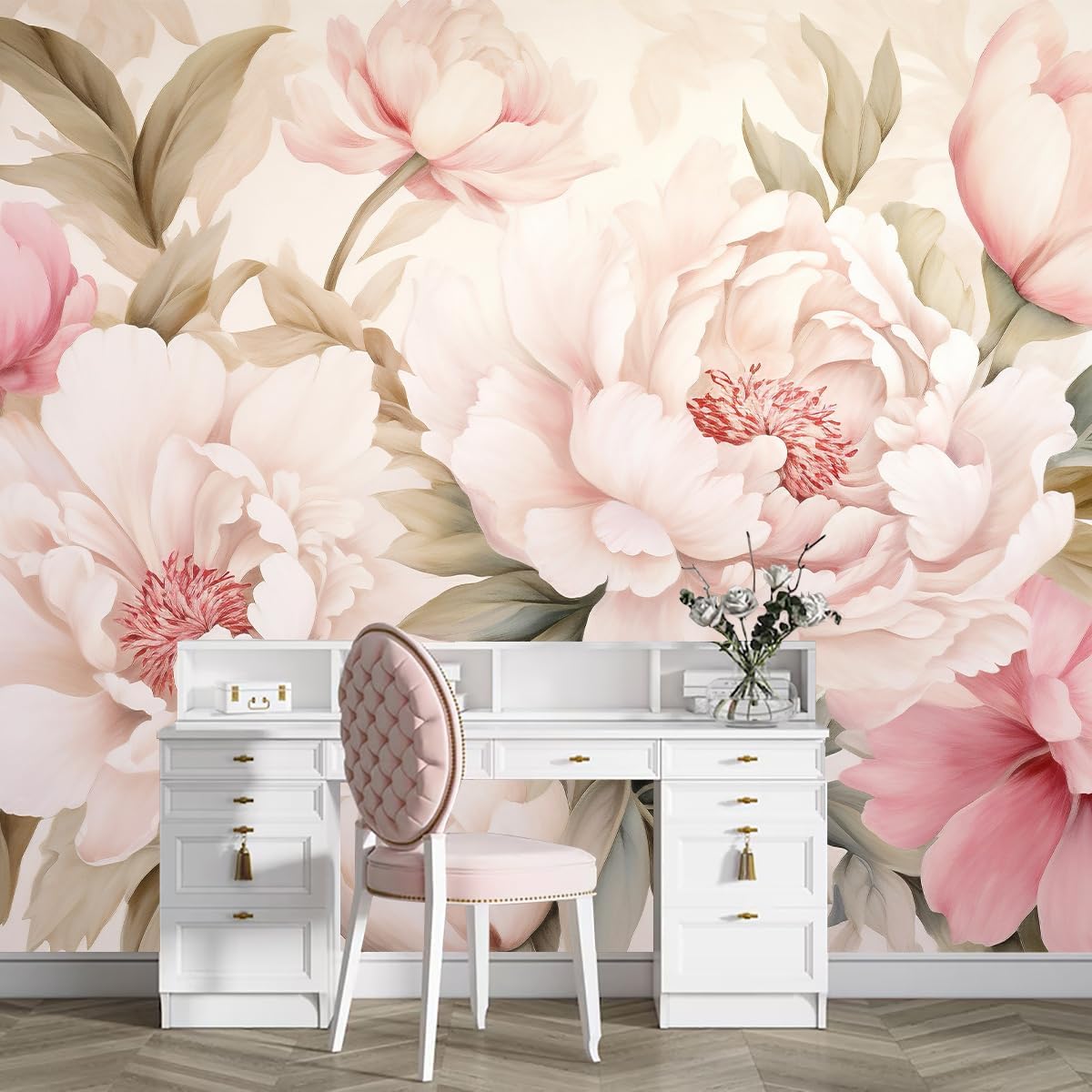 Beauty Flower Makeup - Wallpaper Mural Bunga Peony Elegan Set