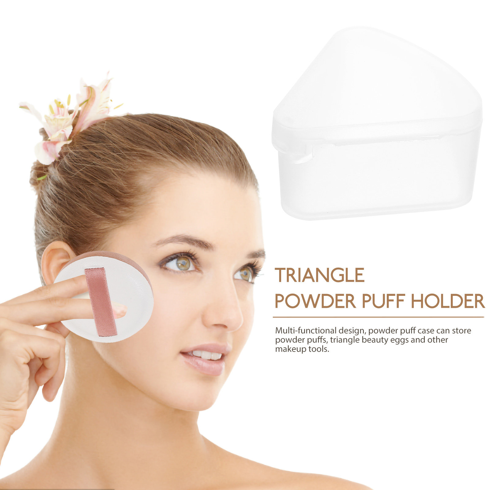 6 Buah Kotak Bedak Segitiga He - Beauty Makeup Organizer ulasan dan harga